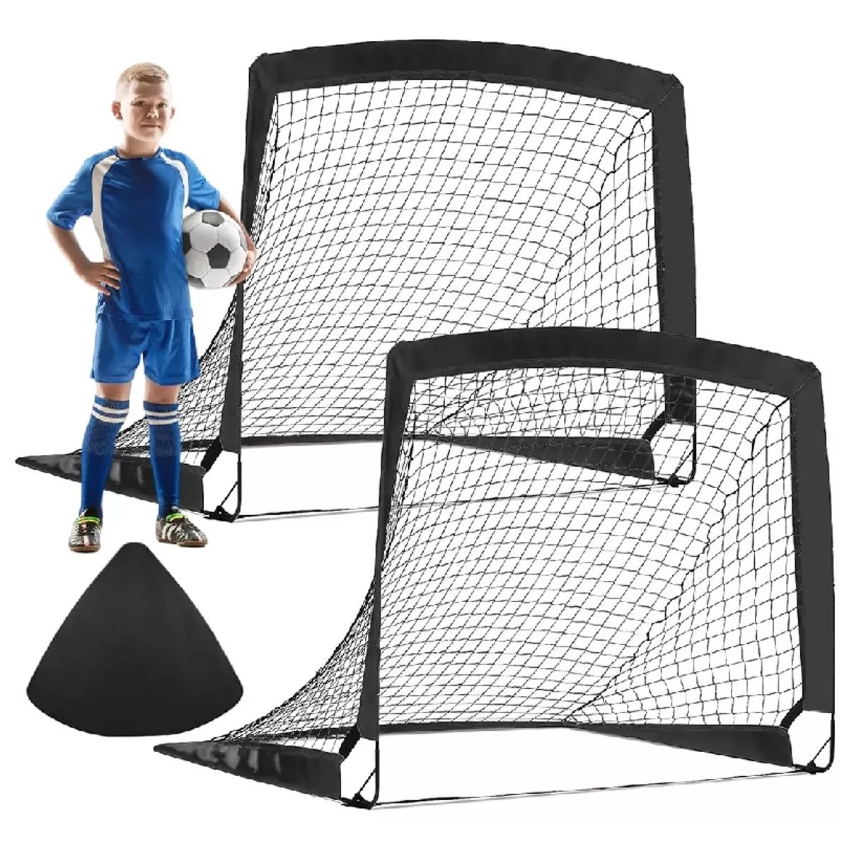 GENERICO - Portería De Fútbol Infantil, Red De Fútbol Infantil 2 Piezas