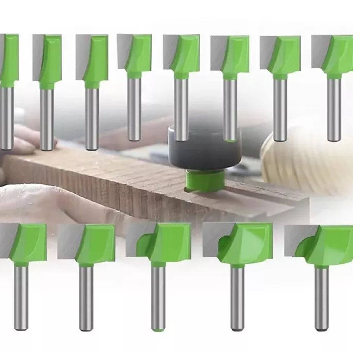 GENERICO - Fresa Madera Rectificadora Vástago ¼ X Set 13 Pcs.