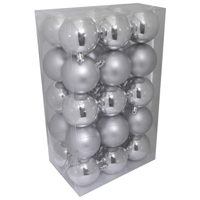Imagen 2 del producto Set de 30 esferas de 6 cms color plata