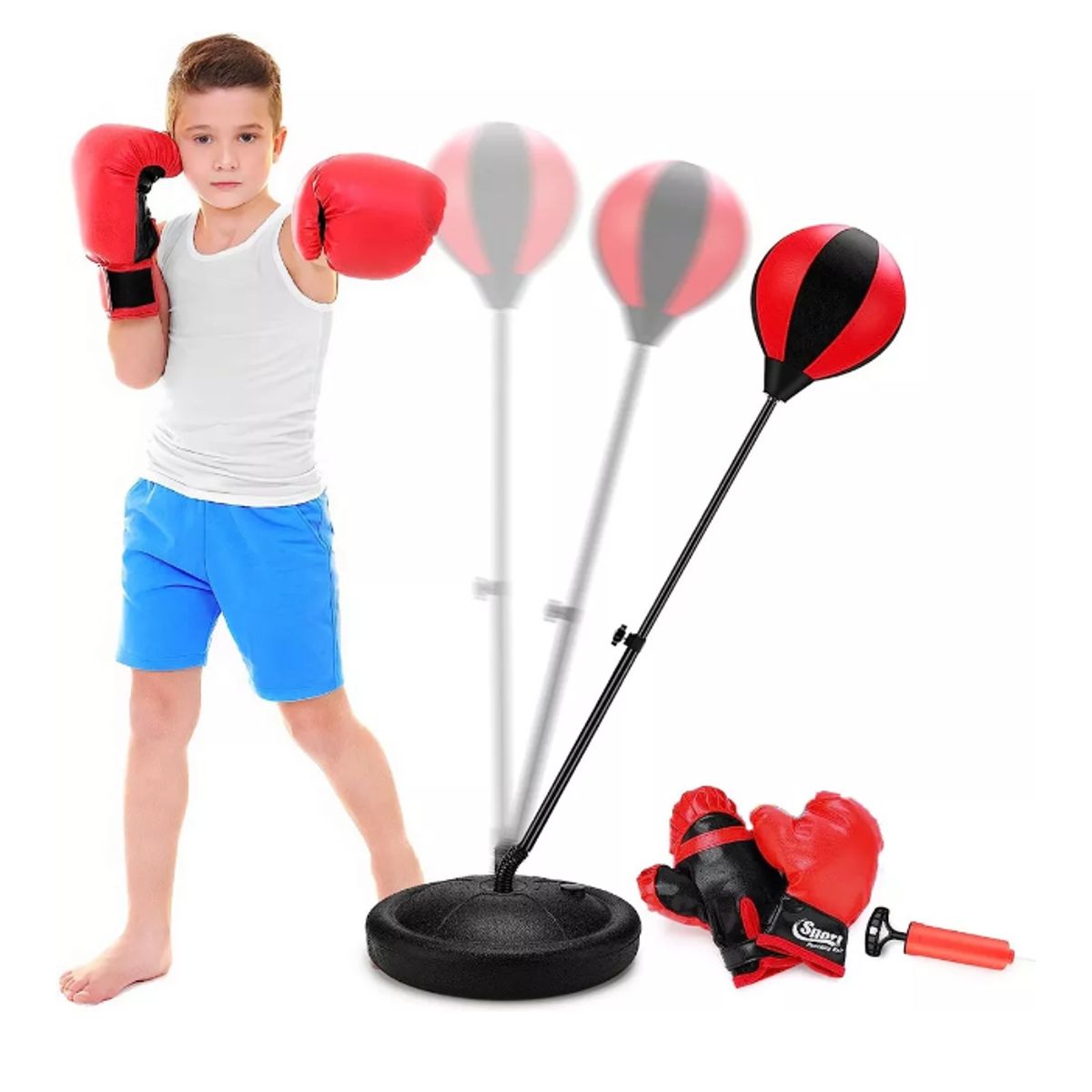 GENERICO - Set De Boxeo Puching Ball Niños Altura Ajustable