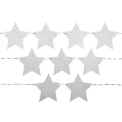 GENERICO - GUIRNALDA ESTRELLA PAPEL PLATEADO 12 PCS X1 UNI