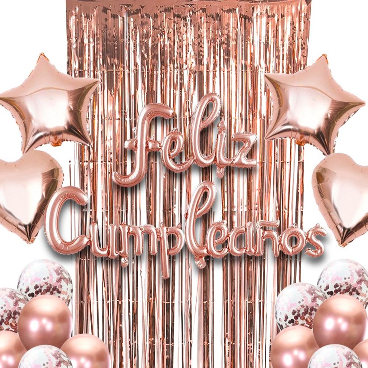 GENERICO - SET CORTINA GLOBO FC ROSE GOLD X1 UNI