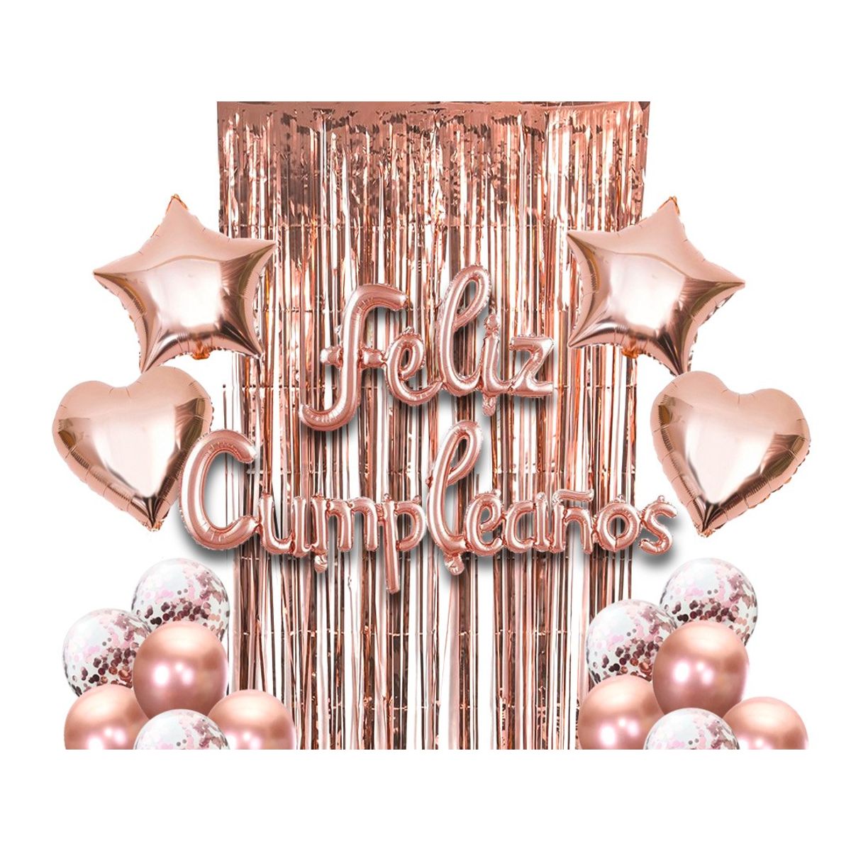 GENERICO - SET CORTINA GLOBO FC ROSE GOLD X1 UNI