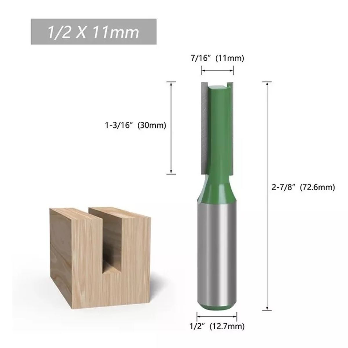 GENERICO - FRESA MADERA RECTA TOMA ½  x 11 mm