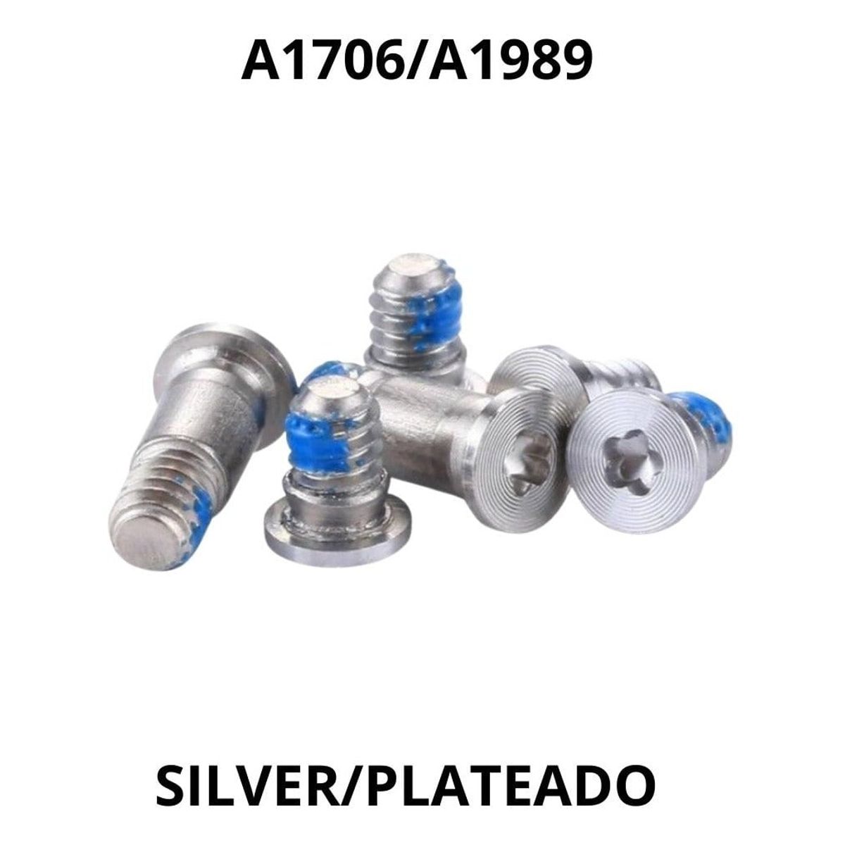 FACTORYTECH - Kit Tornillos Repuestos Para MacBook A1706  A1989 Silver