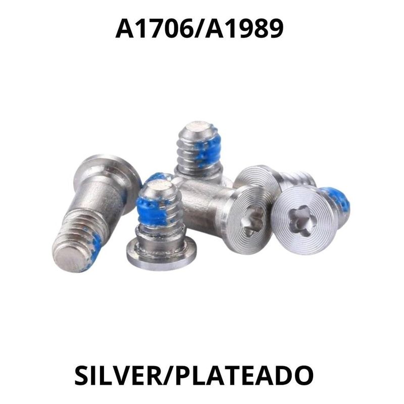 FACTORYTECH - Kit Tornillos Repuestos Para MacBook A1706  A1989 Silver