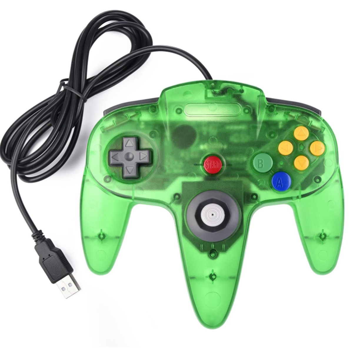 FACTORYTECH - Joystick Usb Pc Diseño Nintendo 64 N64 Verde