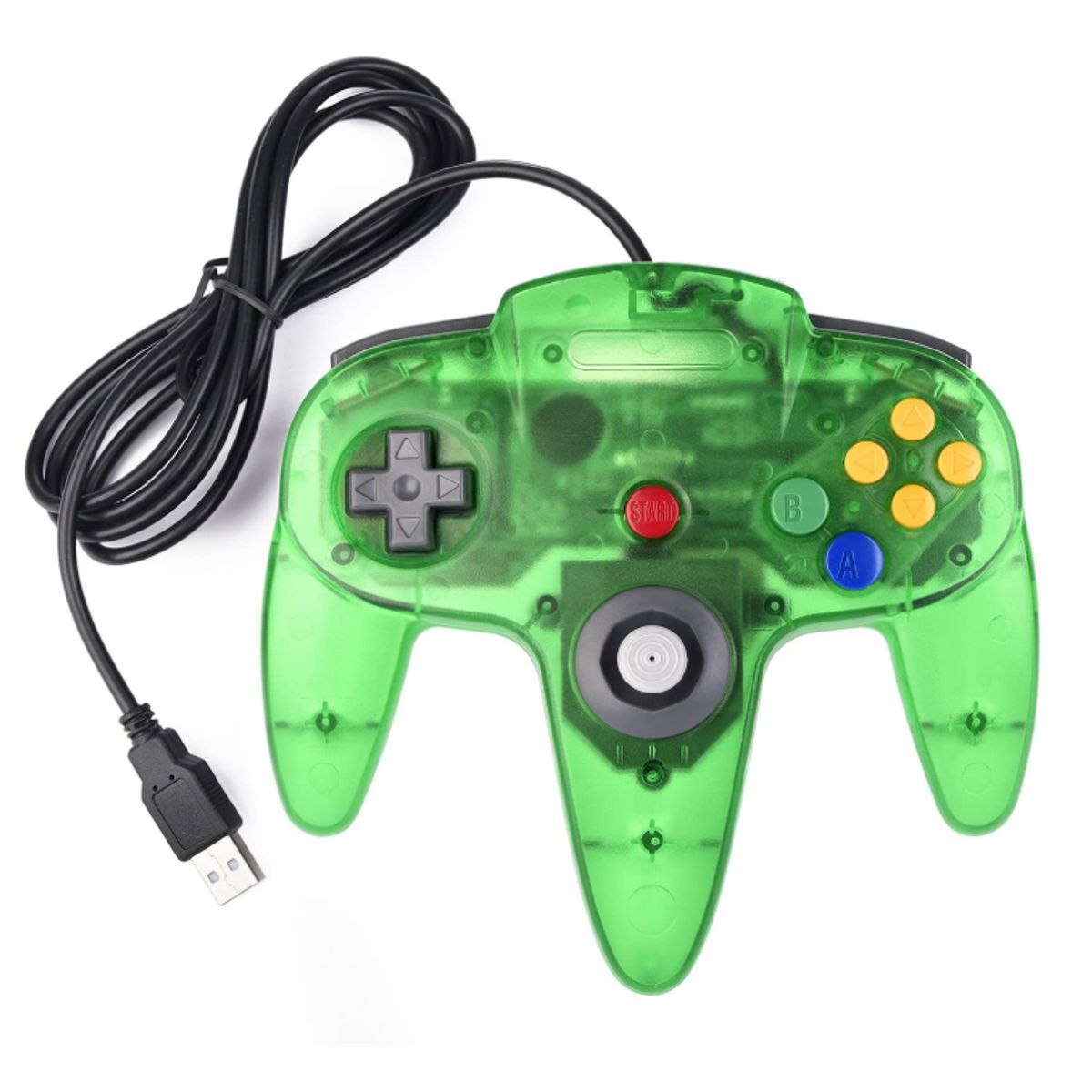 FACTORYTECH - Joystick Usb Pc Diseño Nintendo 64 N64 Verde