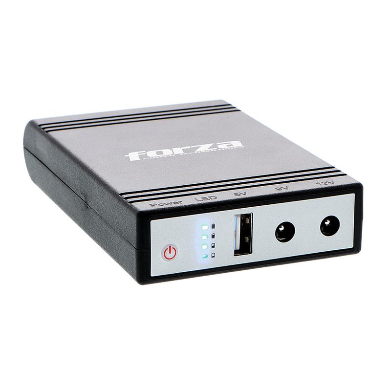FACTORYTECH - Mini UPS PowerBank Routers DVR Camaras Notebooks 14W USB 5 9 12V Forza