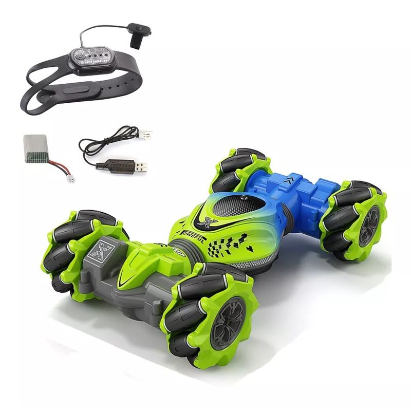 GENERICO - Auto Loco 4x4 Trucos Pro Con Control 24g Verde Spacezat