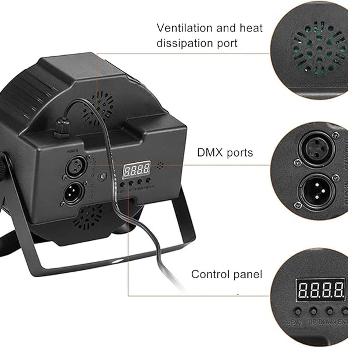 GENERICO - Foco Slim Par 18 Led Luz Disco Rgb Dmx Colgante Potente
