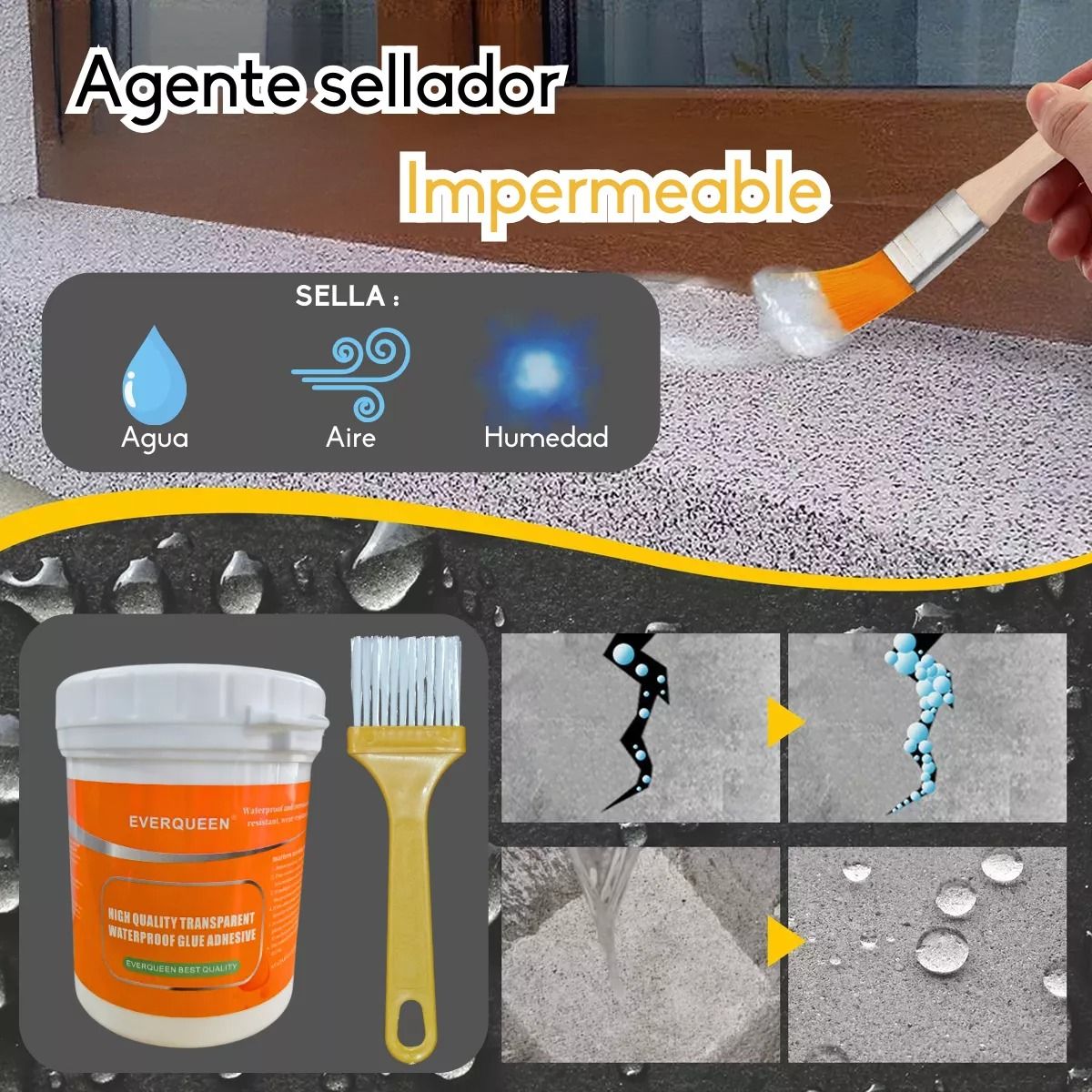 GENERICO - Tapagotera Sellador Impermeabilizante Líquido 300g