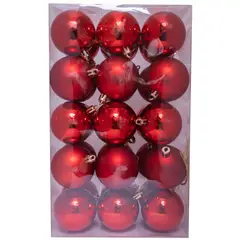 PROPLASTIC - Set de 30 esferas de 6 cms color rojo