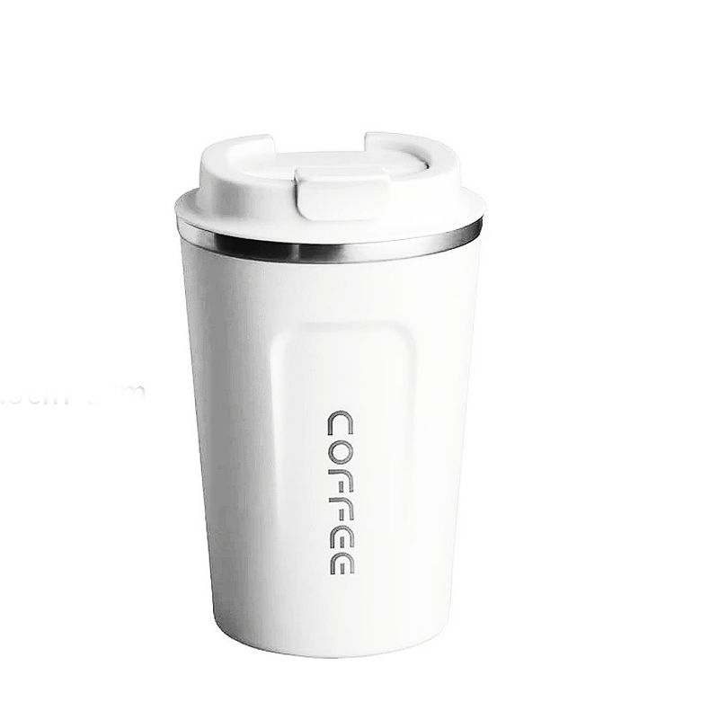GENERICO - Vaso Termico Portátil de doble capa de acero inoxidable café blanco
