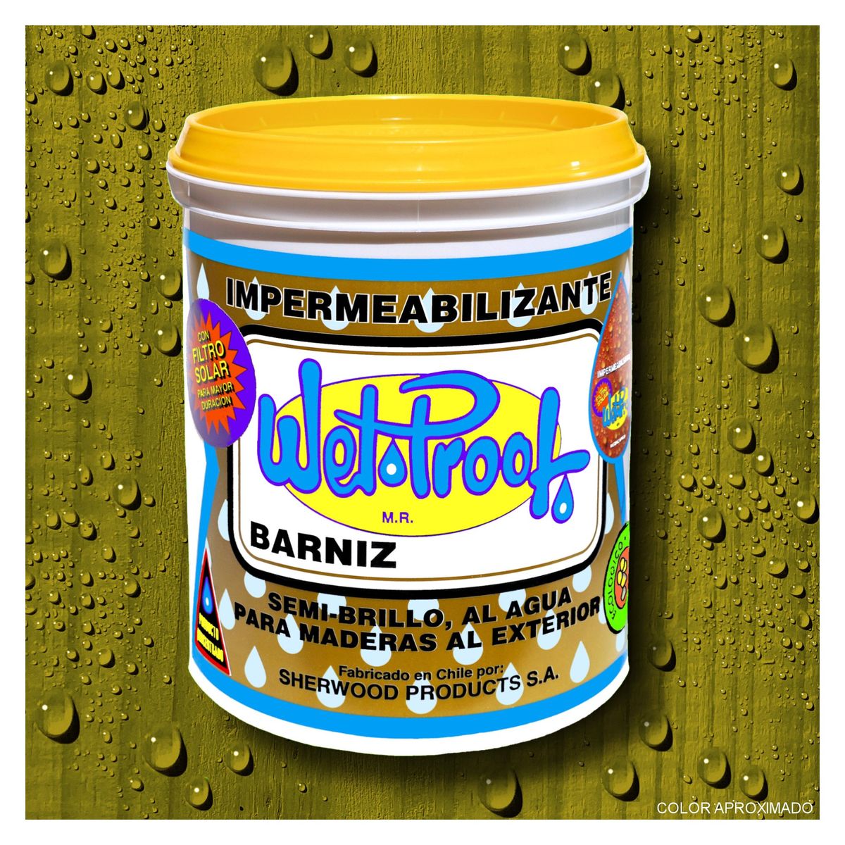 WETPROOF - BARNIZ MADERAS EXTERIOR IMPERMEABILIZANTE WET PROOF® OLIVA 1 GALON