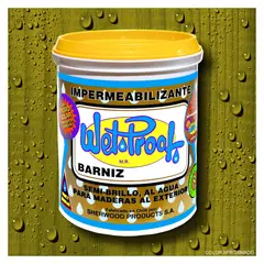 WETPROOF - BARNIZ PARA MADERA IMPERMEABILIZANTE WET PROOF® OLIVA 1 GALON