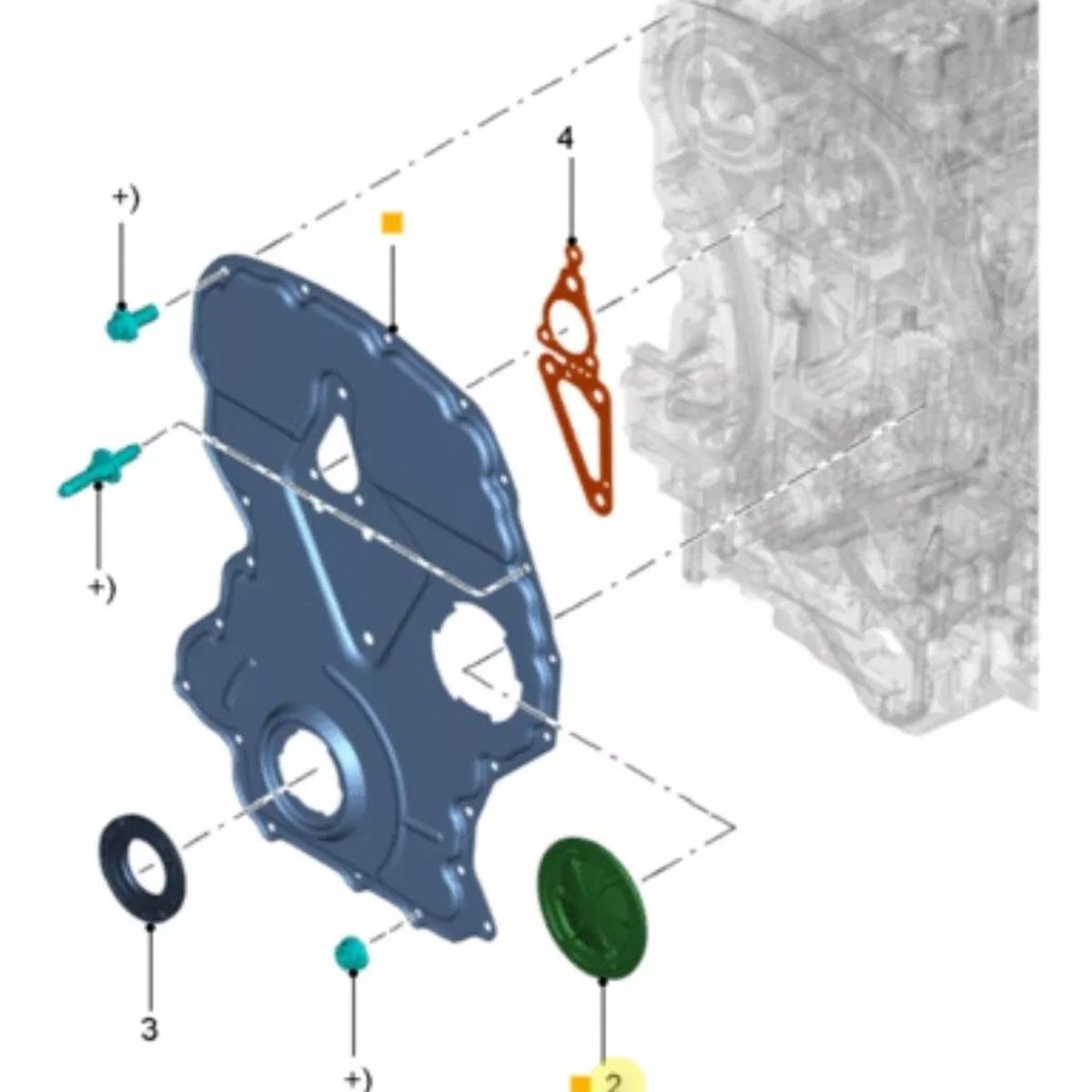 KUANGYE - Tapa Distribución Motor Para Ford Ranger 3.2 Mazda Bt-50 3.2
