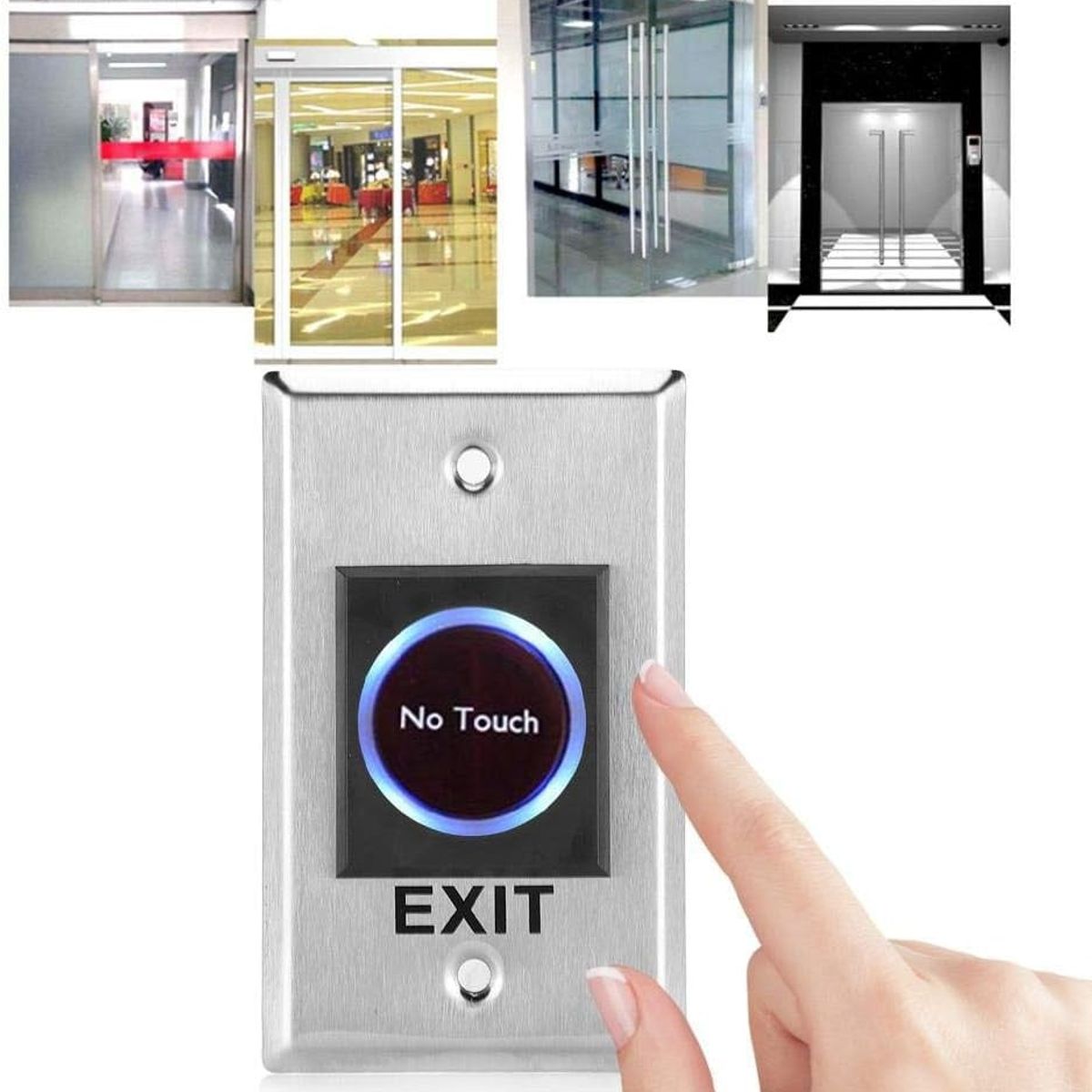 KUANGYE - Pulsador Botón No Touch Salida Control Puerta Acceso Led