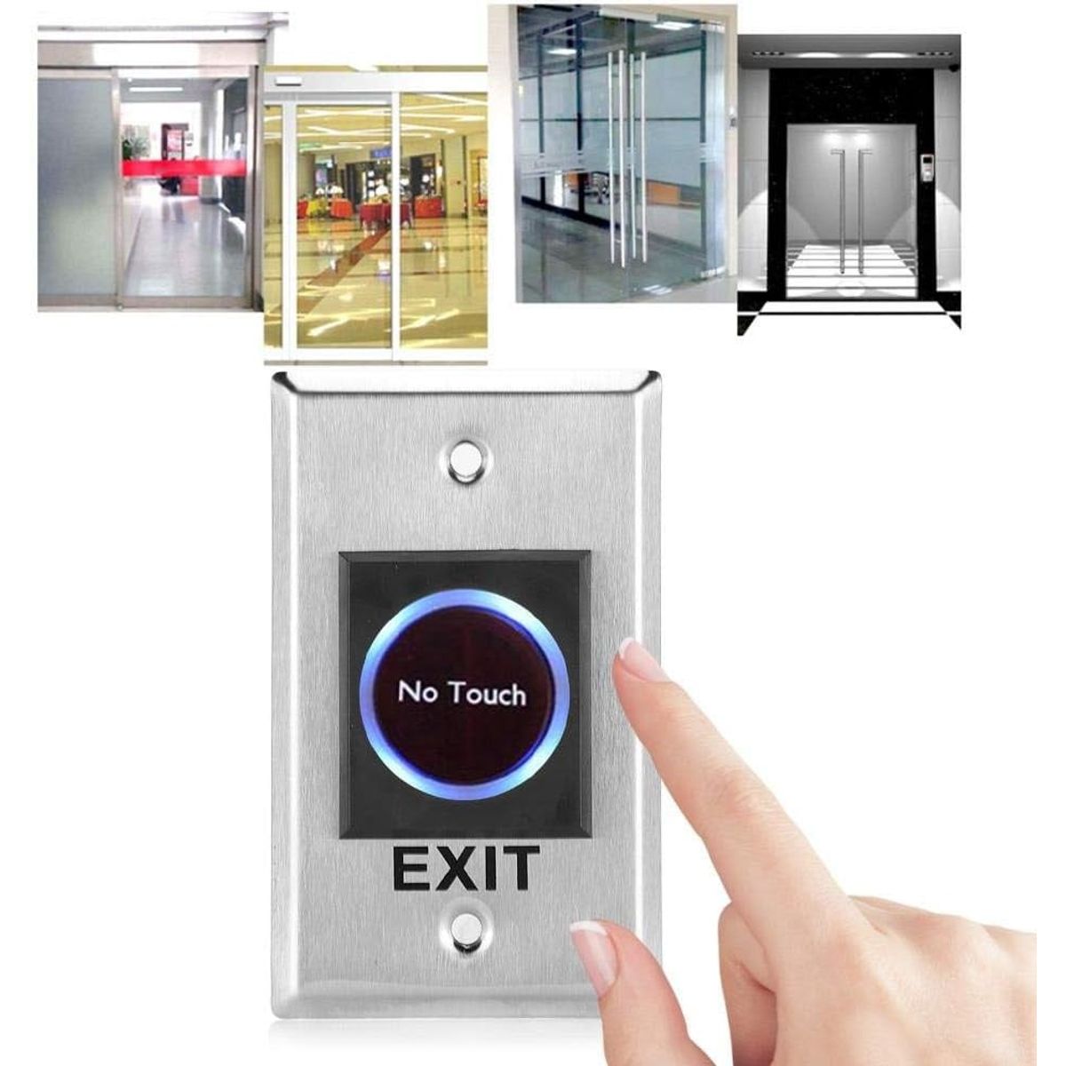 KUANGYE - Pulsador Botón No Touch Salida Control Puerta Acceso Led