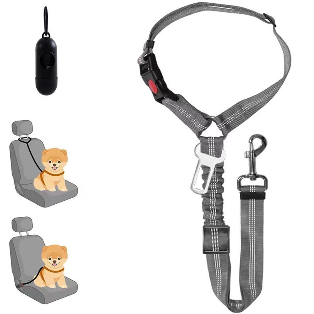 EDWINAYY - Cinturón Seguridad Para Perro Gato En Auto Mascota- Viajes