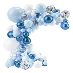 GENERICO - 110 Pcs Set Globos Azules Cumpleaños Bebé Bautizo Decoración
