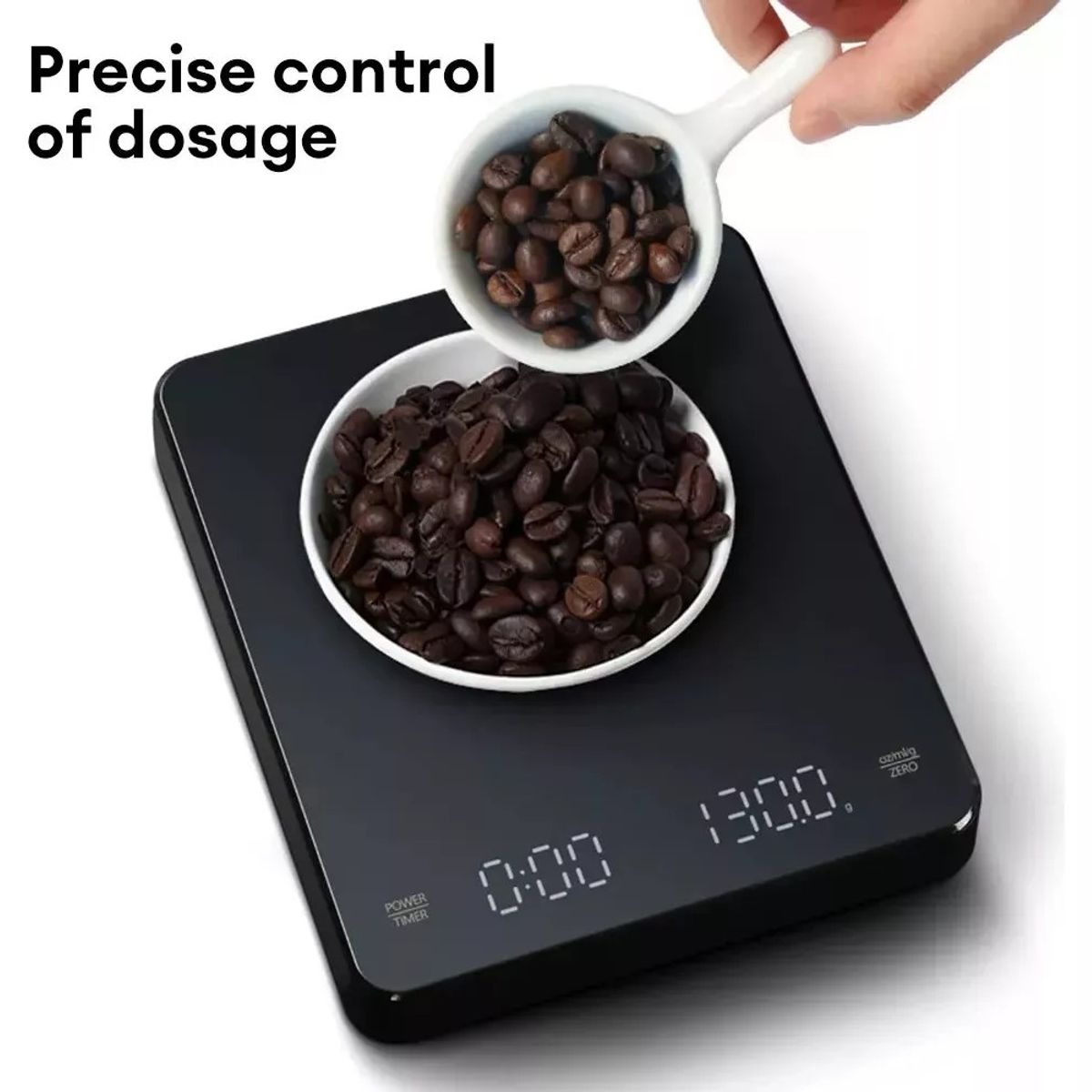 KUANGYE - Báscula de café digital de 3000 g con temporizador