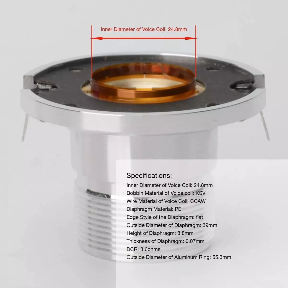 KUANGYE - Membrana Diafragma Driver Agudos Para Jbl 2414h 2414h-1-c