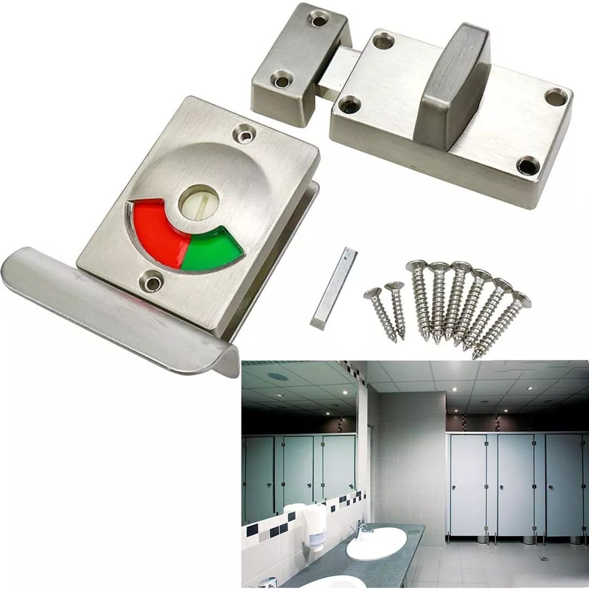 KUANGYE - Cerradura Chapa Baño O Vestidor Con Indicador Libre Ocupado