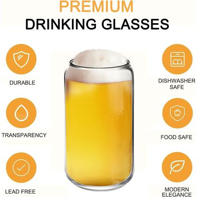 Imagen 2 del producto Display 4 Vasos De Vidrio 550 Ml Transparente