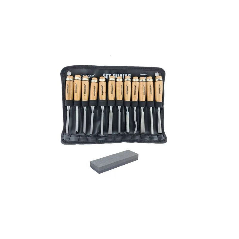 GENERICO - Juego De Cinceles Para Tallar Madera Gubia 12 Pcs Set