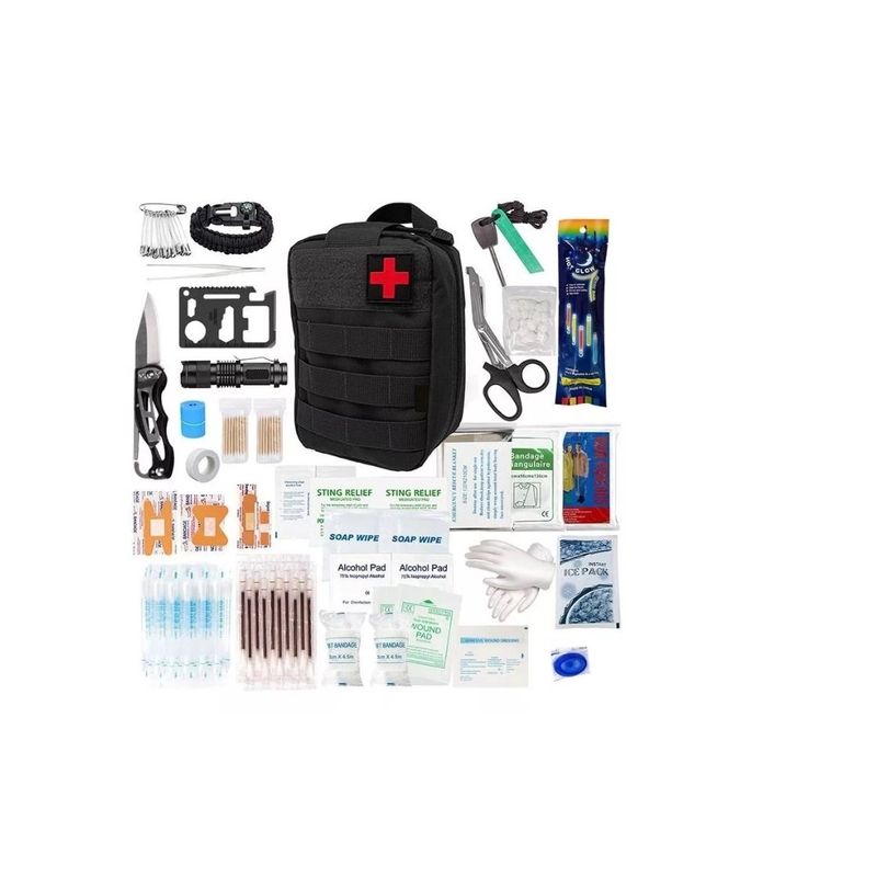 GENERICO - Bolsa Médica Táctica De Primeros Auxilios Militar Negro Mix