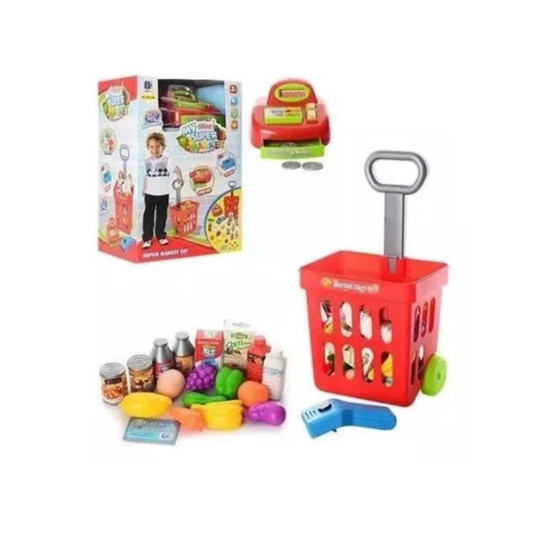 GENERICO - Set Juego Supermercado Caja Carro Niño Niña  Accesorios