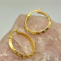 Argollas ORO LAMINADO 18K Diseño GRECAS