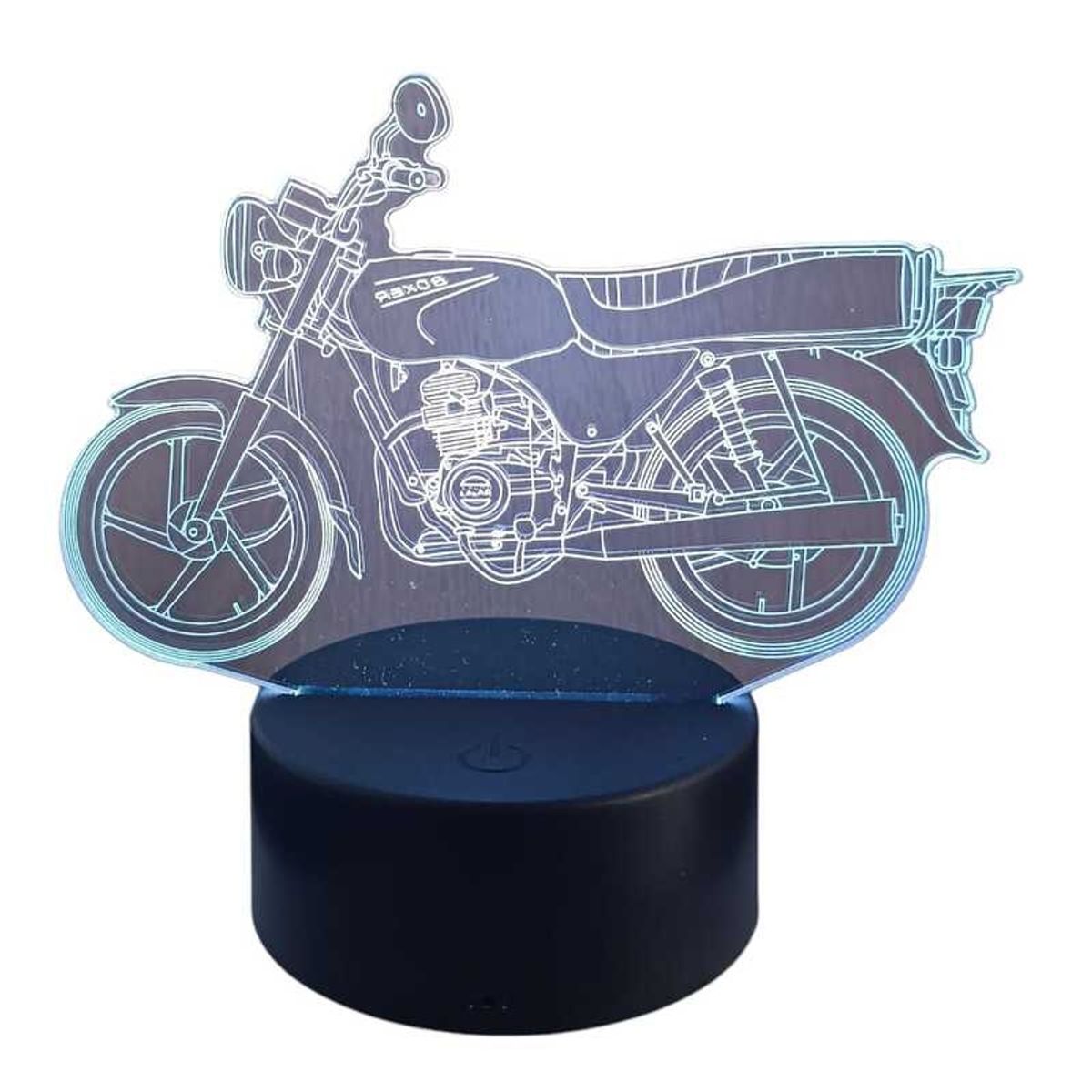 GENERICO - Lampara 3d Moto Clasica De 7 Colores