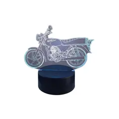 GENERICO - Lampara 3d Moto Clasica De 7 Colores
