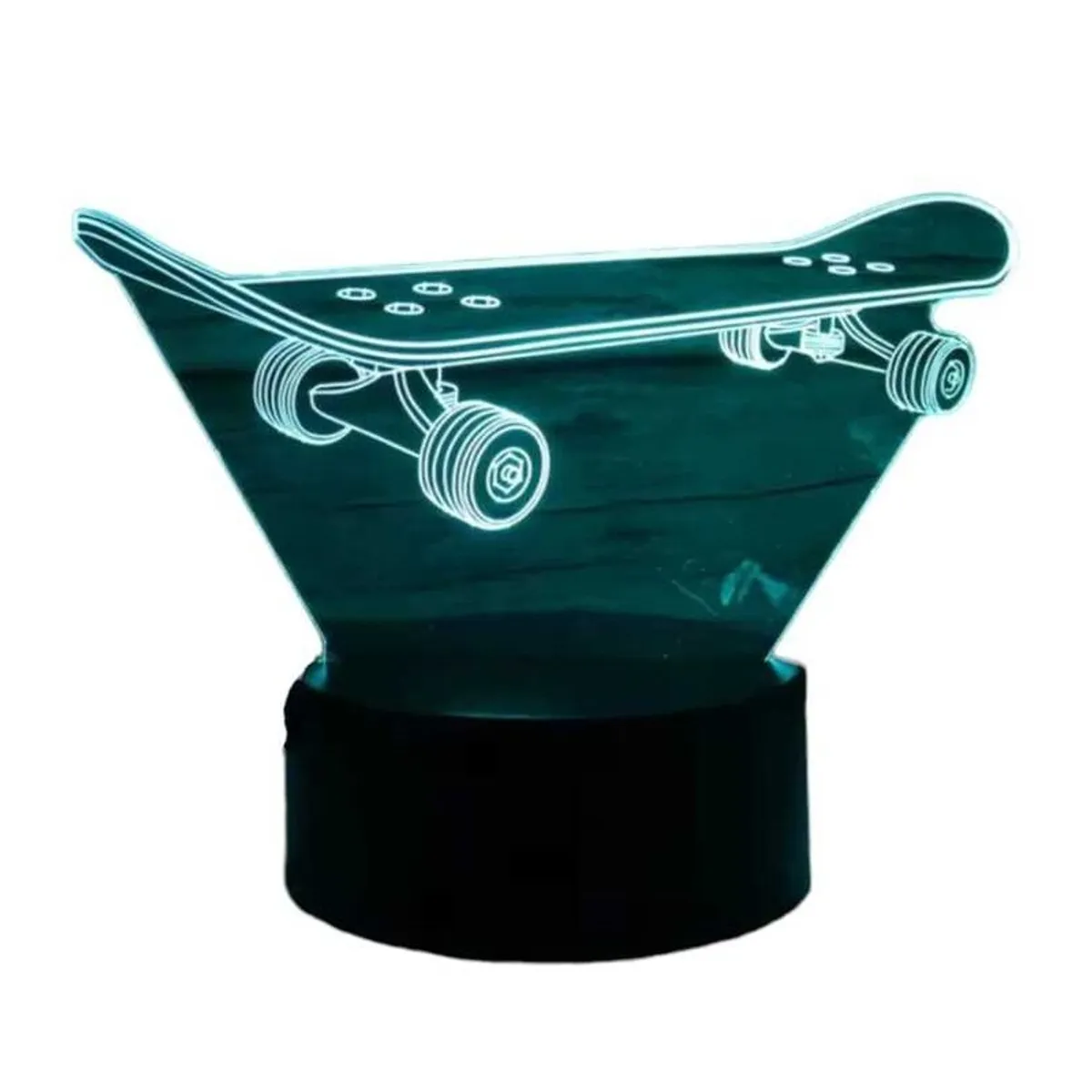 GENERICO - Lampara ilusión 3D Skate De 7 Colores