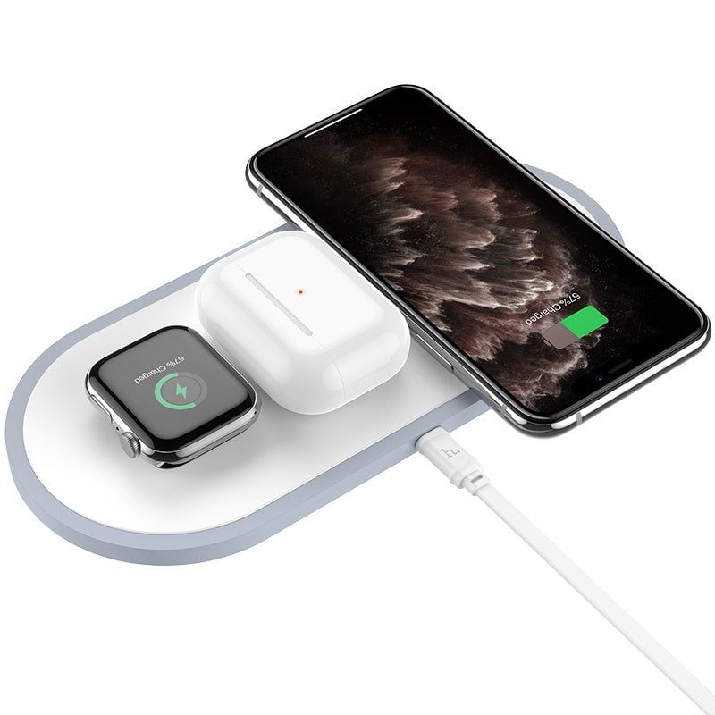 FACTORYTECH - Cargador Inalambrico 3 en 1 Hoco Para iPhone Android Audífonos