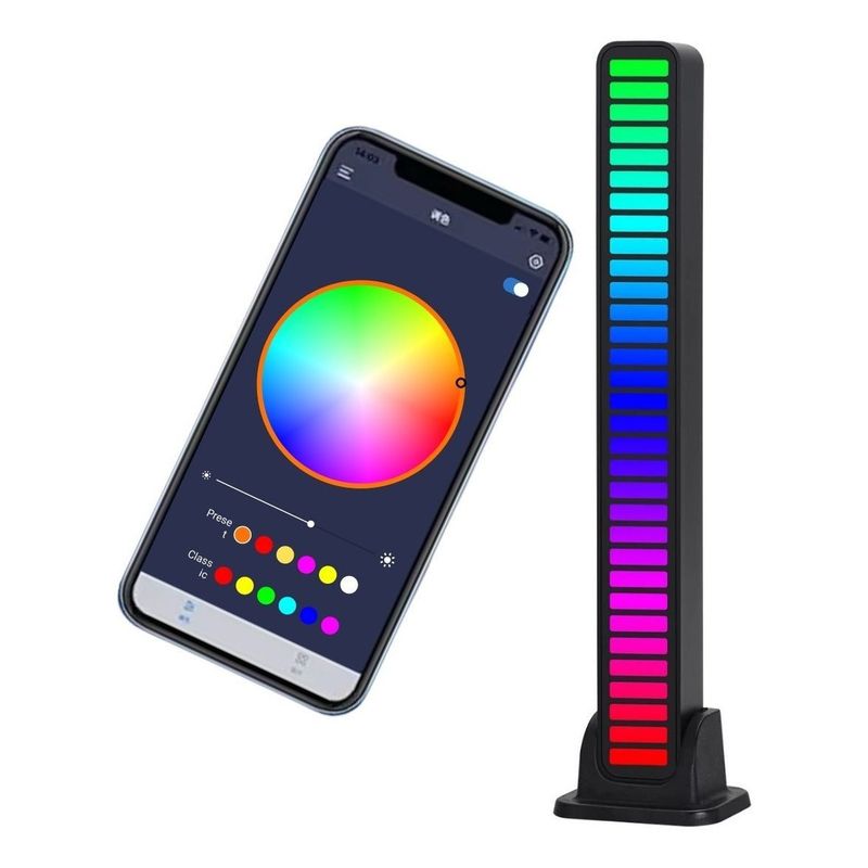 FACTORYTECH - Barra Led RGB Rítmica Sonido Recargable Aplicación Smartphone