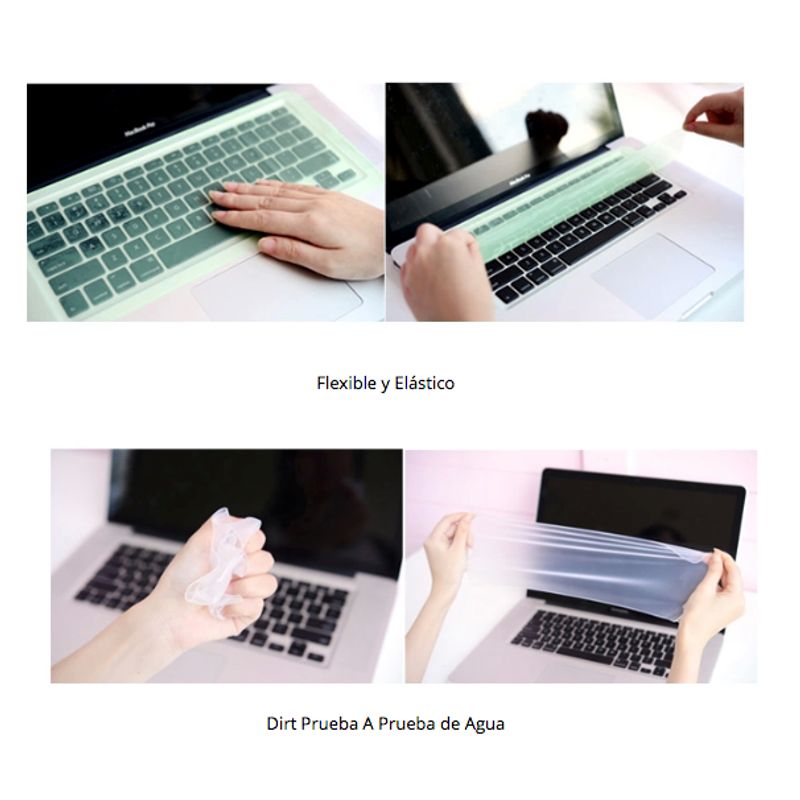 FACTORYTECH - Protector Teclado Para Notebook Silicona 13 a 14 Pulgadas