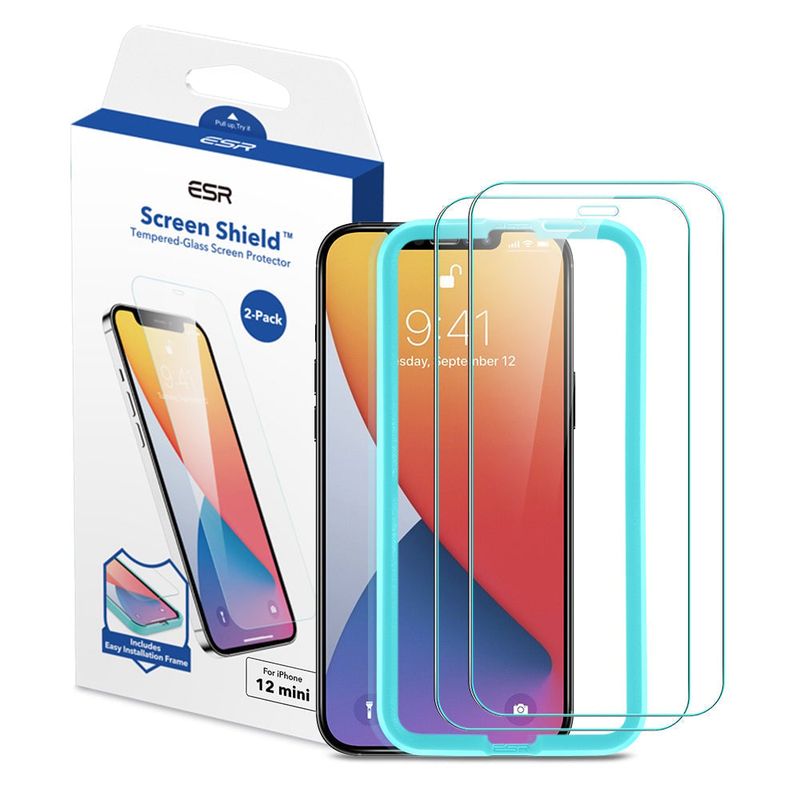 FACTORYTECH - Lamina Vidrio Para iPhone 12 Mini 2und Facil Instalacion