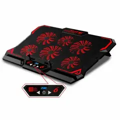 FACTORYTECH - Ventilador Notebook Gamer 13 16 Pulgadas 6 Ventiladores Rojo