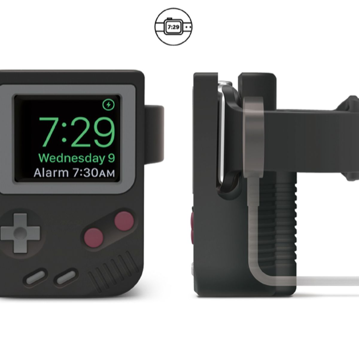 FACTORYTECH - Soporte Dock Para Applewatch Diseño Gameboy Negro