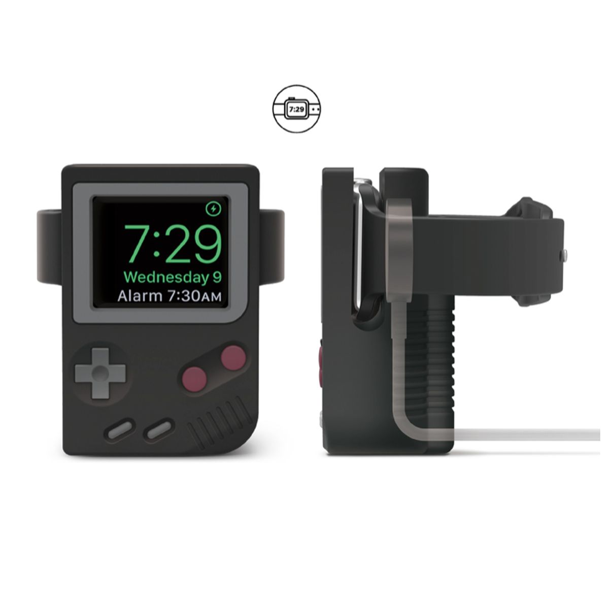 FACTORYTECH - Soporte Dock Para Applewatch Diseño Gameboy Negro