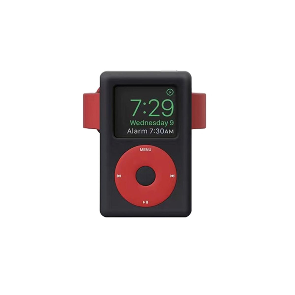 FACTORYTECH - Soporte Dock Para Applewatch Silicona Diseño iPod Classic Negro