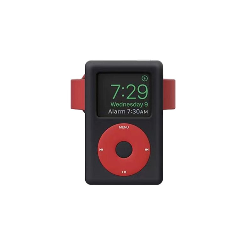 FACTORYTECH - Soporte Dock Para Applewatch Silicona Diseño iPod Classic Negro