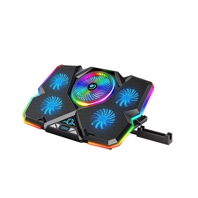 FACTORYTECH - Ventilador Notebook Gamer 5 Vent RGB 12 Efectos 14  17 Pulg