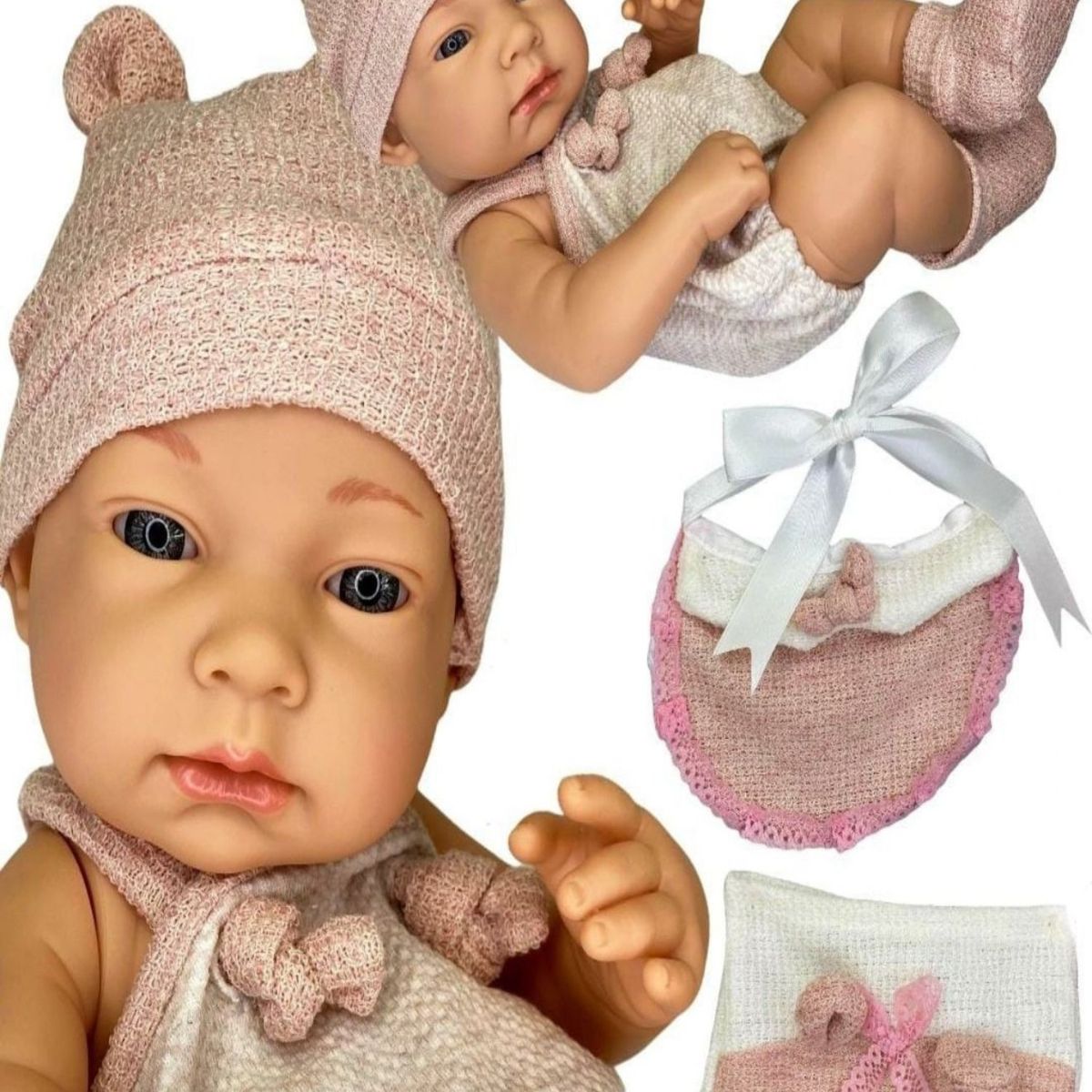 GENERICO - BEBE MUÑECA REALISTA DE SILICONA NIÑA ROSA 7n9