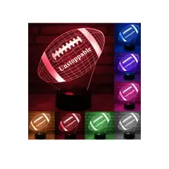 GENERICO - Lámpara Led Ilusión 3D Balón futbol americano 7 Colores