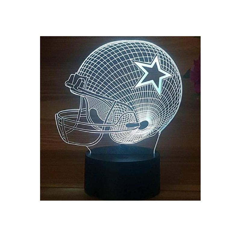 GENERICO - Lámpara Led Ilusión 3D Casco futbol americano  7 Colores