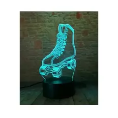 GENERICO - Lámpara Led Ilusión 3D Patines 7 Colores